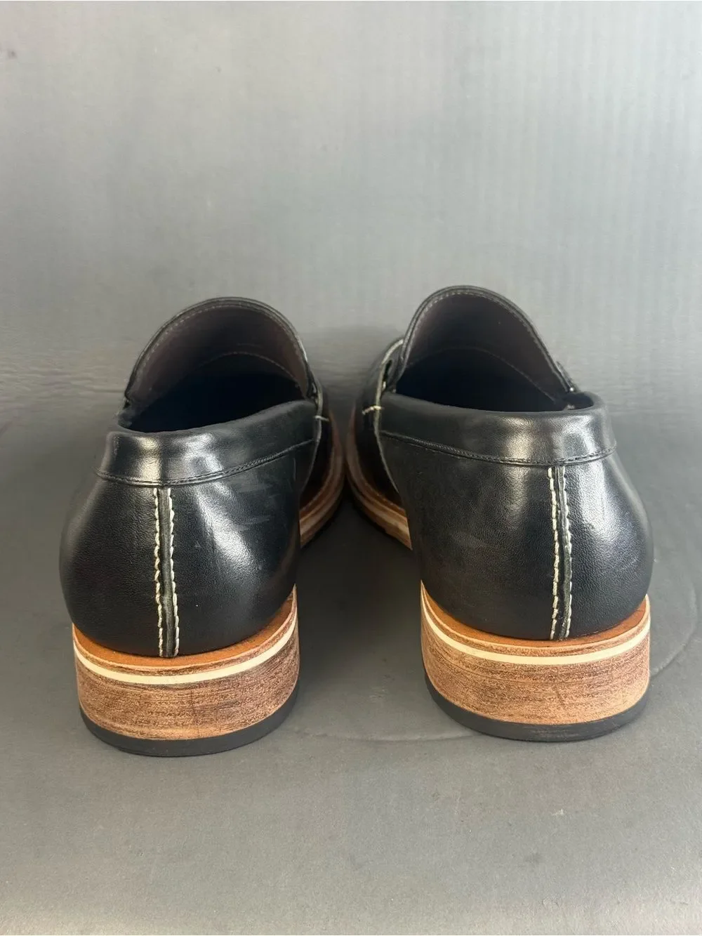HELM The Wilson Black leather slip on loafers shoes men’s size 14